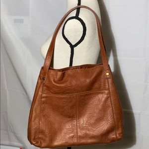 American Leather co. Tooled bag